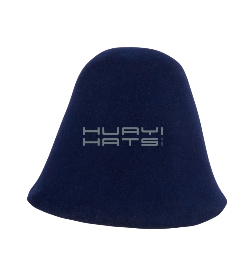 Custom Dark Bule Wool Felt Cone Hat Body 