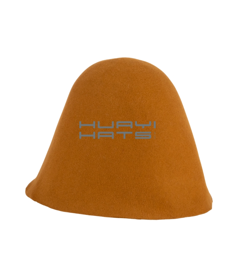 Dark Yellow Wool Felt Cone Hat Body 