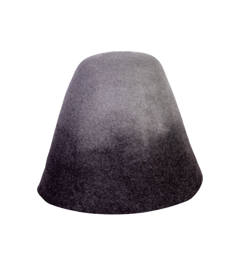 Gradient Gray Conical Wool Felt Hat Body